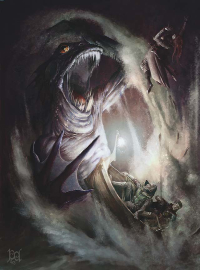 Ik kon helaas geen afbeelding van de Bijbelse beschrijfing van de Leviathan vinden.